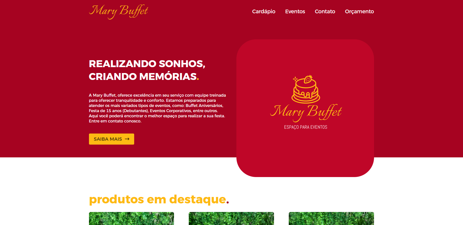 Projeto para um buffet
